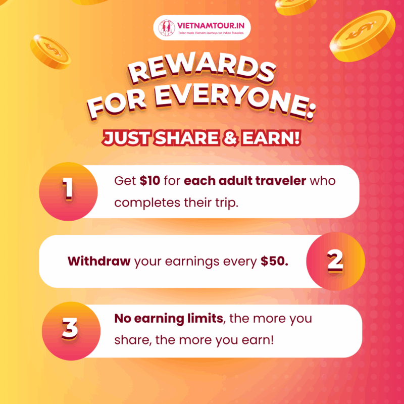 Unlimited Rewards of The Vietnamtour.in Most Referrals Contest