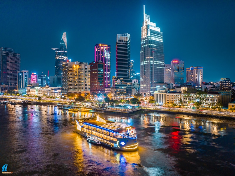 Admire the stunning city views from a Saigon River cruise