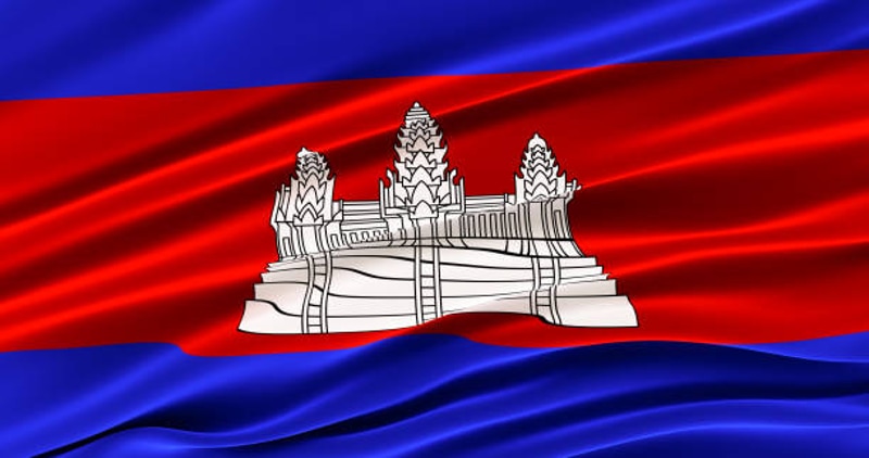 Angkor Wat is the central feature of the Cambodian Flag
