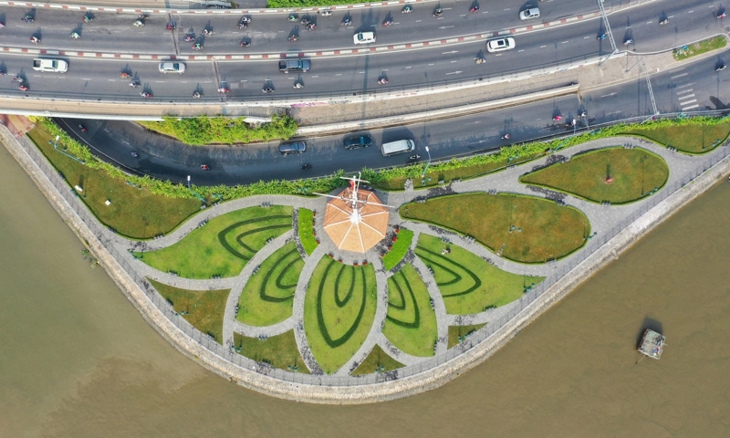 Bach Dang Wharf Park from the High View