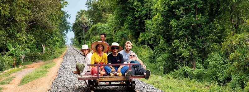 Bamboo Train (Norry) in Battambang, Cambodia