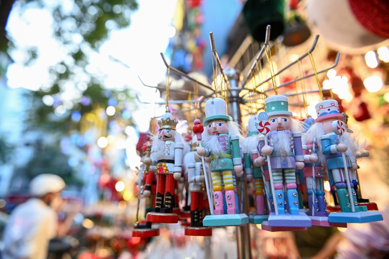Christmas decorations in Hang Ma Street, Hanoi