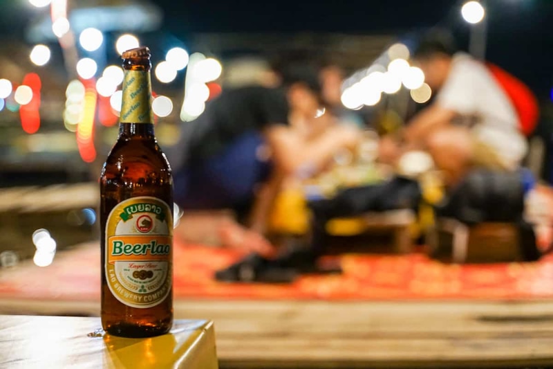 Drink Beerlao is a Typical Activities to Enjoy Laos Nightlife