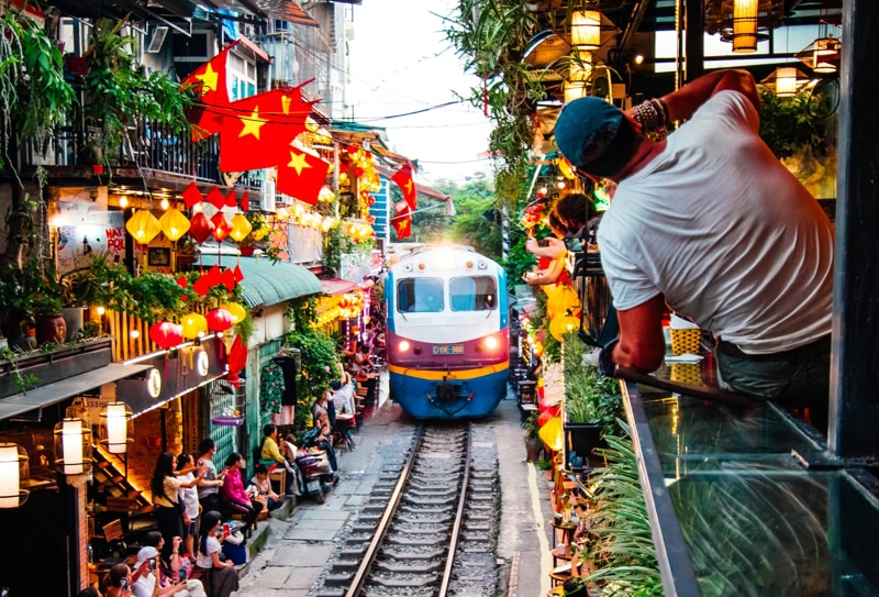 You can travel from Ninh Binh to Hanoi by Train