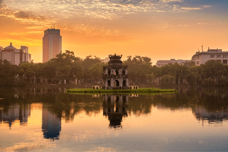 Sunset in Hoan Kiem Lake, Hanoi