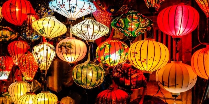 The Streets full of lanterns in Hoi An Ancient Town