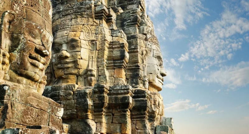 Iconic Smiling Faces of Bayon temple