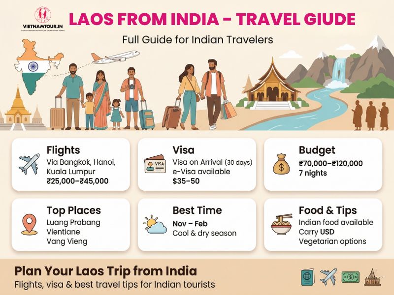 Laos from India: Flights, Visa, Tour Packages, and Travel Guide for Indian Tourists