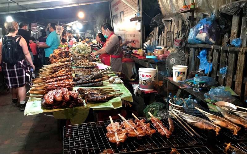 Local night market in Luang Prabang