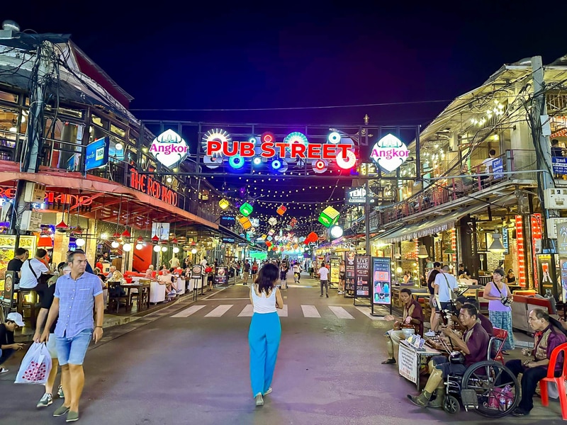 Pub Street in Siem Reap, Cambodia
