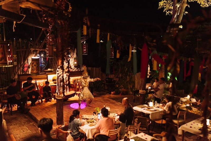 Sabaidee Bar in Pakse, Laos at Night