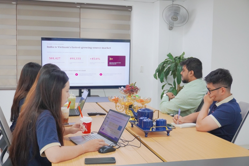 Sagnik in a working session at the Vietnamtour.in Hanoi office
