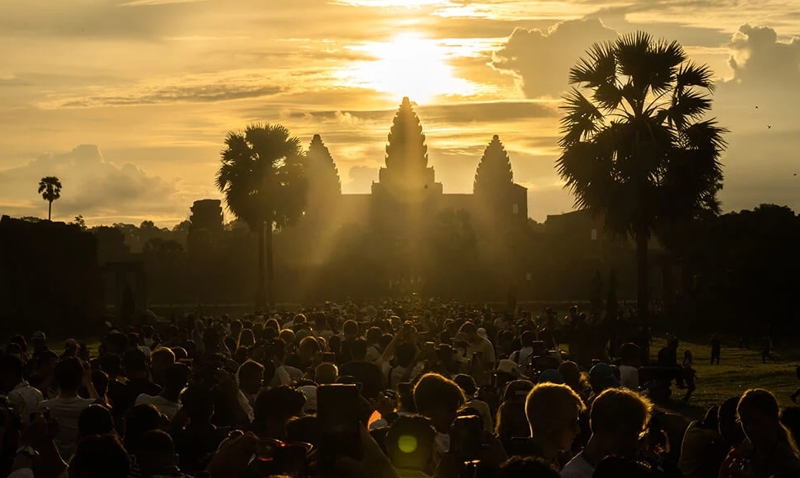 Sunrise at Angkor Wat is a classic experience.