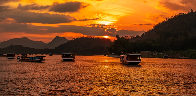 Sunset on the Mekong River