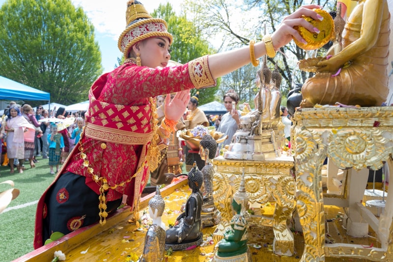 The April Lao New Year festival (Bun Pi Mai)