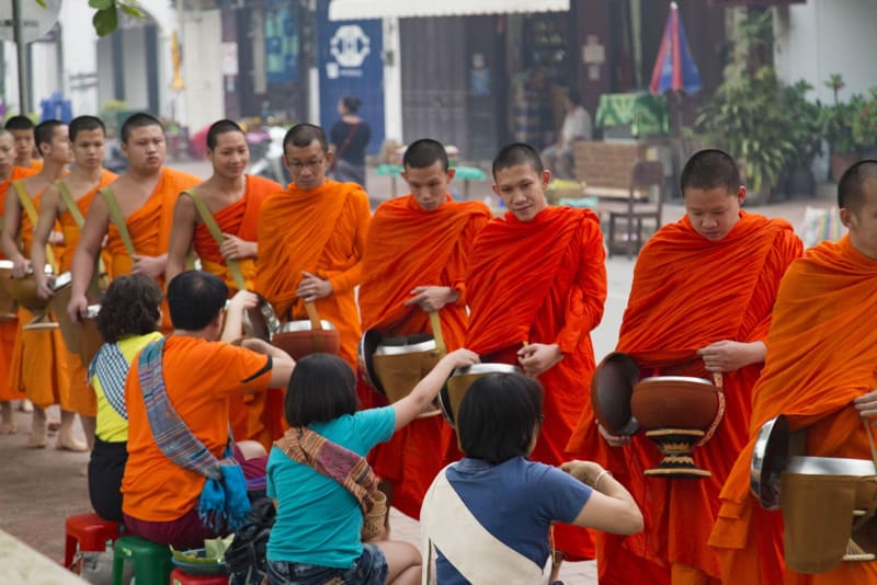 The Monks' Alms-Giving Ceremony (Tak Bat)