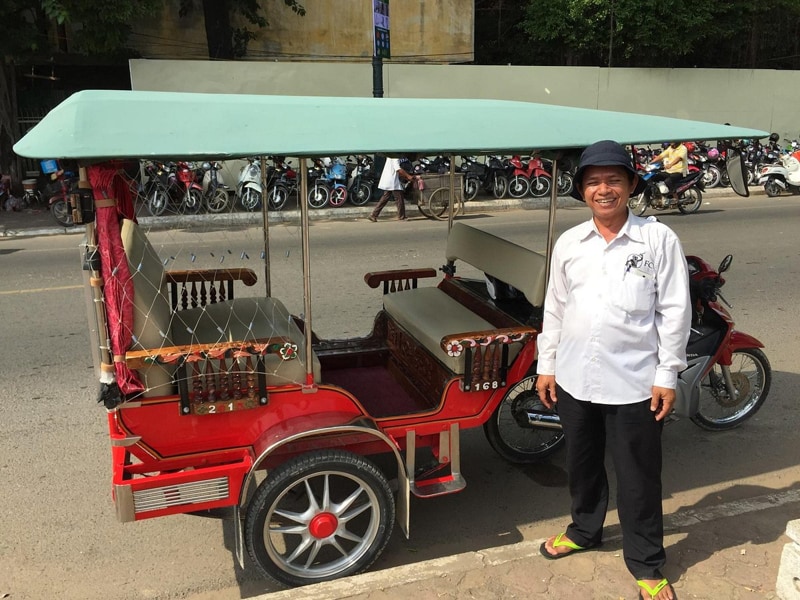Tuktuk in Cambodia is a popular mean of transportation