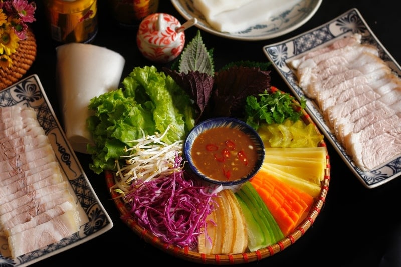 Sliced Pork Rolled With Rice Paper