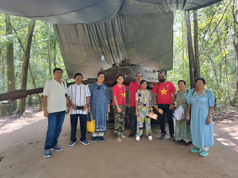 Ms Rupa and her family at Cu Chi Tunnels - our customers