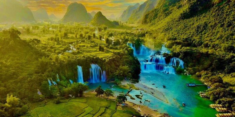 Ban Gioc Waterfall from above