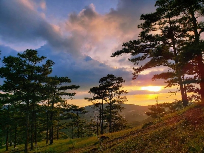 Langbiang Mountain in the sunset