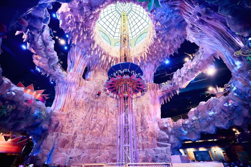 Fantasy Park Ba Na Hills indoor rides inside the Lunar Castle with carousel and roller coaster