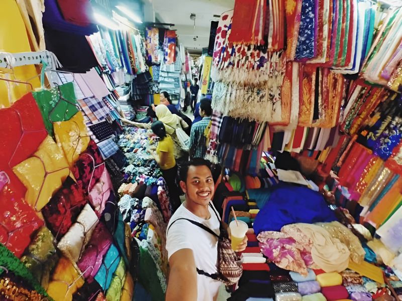 Linen clothing and traditional embroidered shirts Ben Thanh Market eastern textile zone made in Vietnam