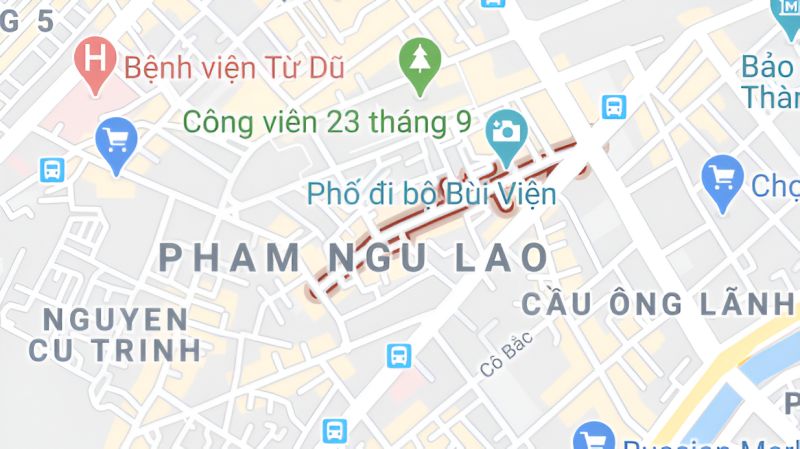 Bui Vien Walking Street Location and Transport Map