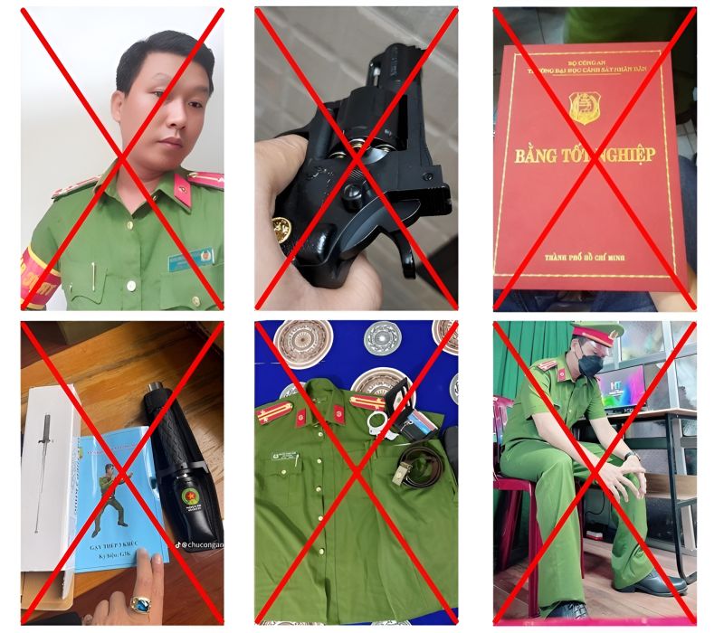 Fake police impersonator in Vietnam counterfeit uniform demanding passport from Indian tourist