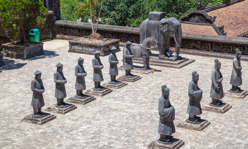 Guided half-day tour from Hue covering three royal tombs of the Nguyen Dynasty in one circuit