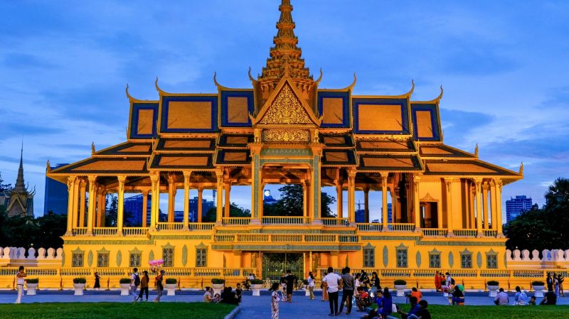 May in Cambodia — first monsoon rains and green rice fields surrounding Angkor temples