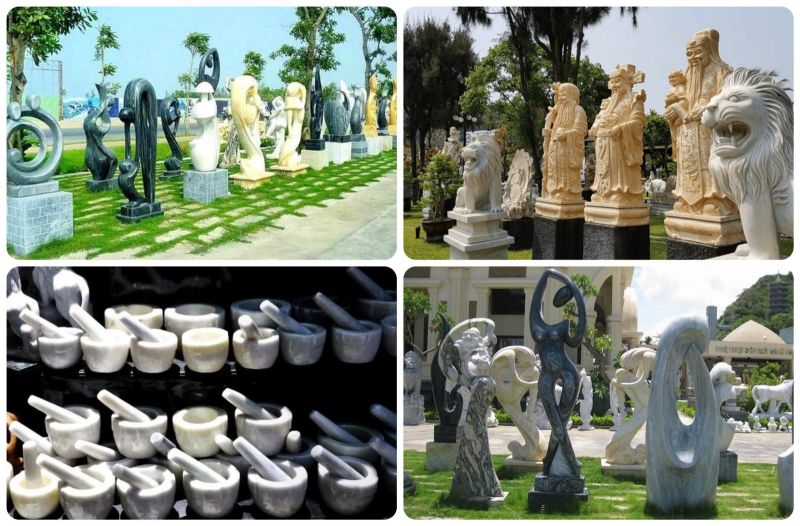 Non Nuoc Stone Carving Village marble workshops at the foot of Marble Mountains Da Nang with Buddha statues