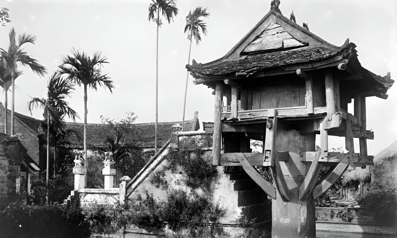 One Pillar Pagoda 1955 reconstruction identical dimensions original 1049 AD design stone pillar wooden pavilion