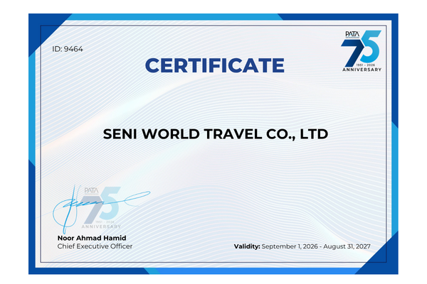 2026 PATA Certificate - SENI WORLD TRAVEL CO., LTD #9464