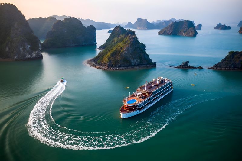 Halong Bay UNESCO limestone karst islands cruise 2D1N Indian tourists Vietnam