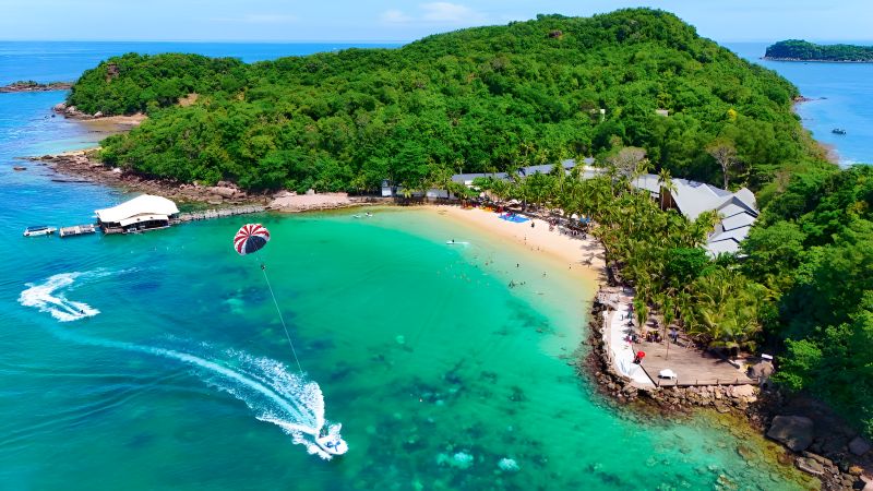 Phu Quoc Bai Sao Star Beach Vietnam tropical island 574 sq km Hon Thom cable car Indian honeymoon