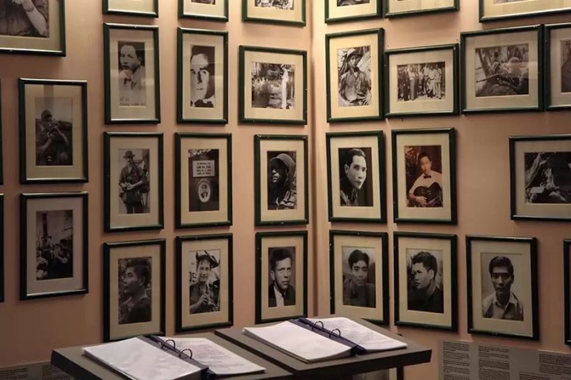 Requiem Exhibition wall at War Remnants Museum honoring 134 photographers killed during the Vietnam War