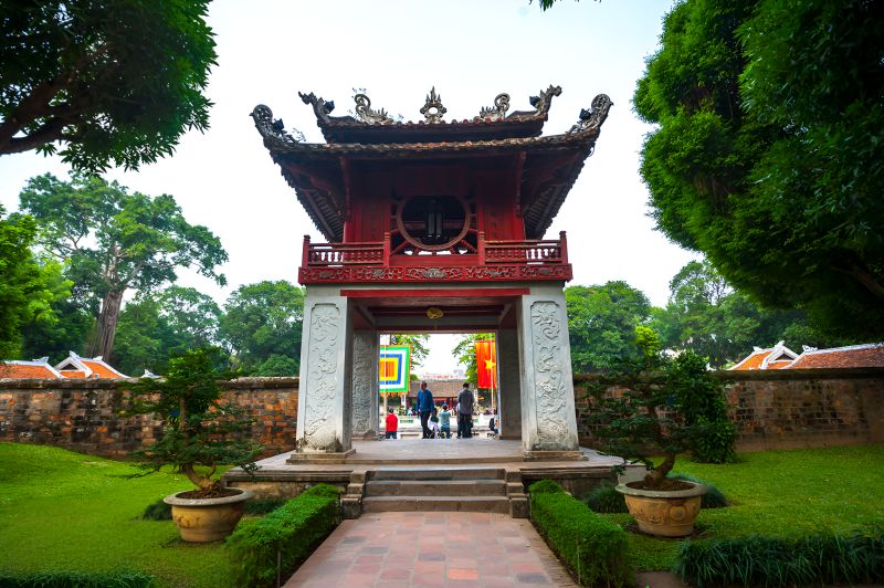 Khue Van Cac Pavilion Courtyard 2 Temple of Literature reflected in Well of Heavenly Clarity